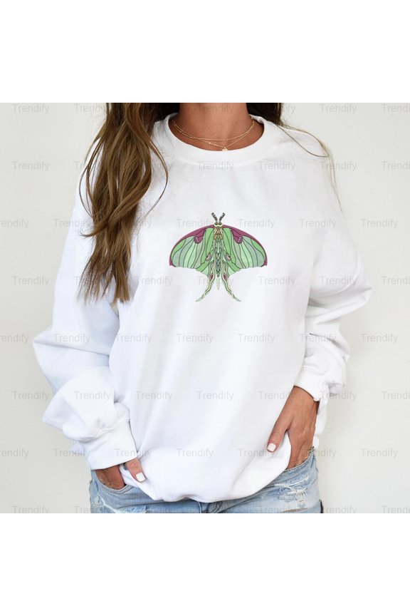 Art Nouveau Style Luna Moth Artistic Aesthetic Graphic Unisex Sweatshirt M390123, Up to Size 5XL