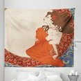 thumbnail image 1 of Art Nouveau Tapestry, Antique Woman in an Old Fashioned Medieval Dress Floral Rich Framework Print, Fabric Wall Hanging Decor for Bedroom Living Room Dorm, 5 Sizes, Multicolor, by Ambesonne, 1 of 1