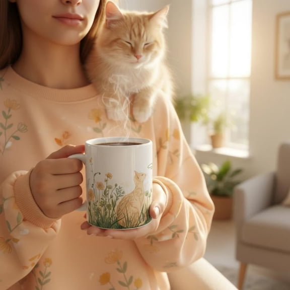 Art Nouveau t Mug, Boho Floral Coffee Cup, Aesthetic t Mug Gift, Vintage Style Ceramic Mug, Perfect Gift t Lovers and Moms.