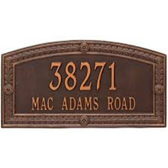 Art Nuevo Top Mount Address Plaque - White