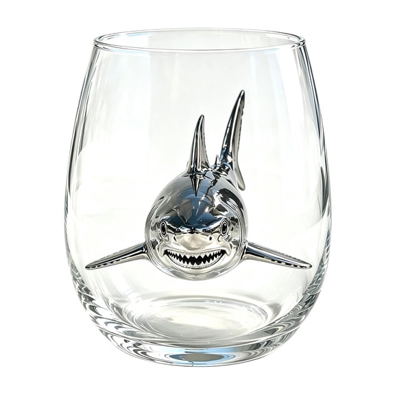 Art Ocean Animal Glass Cup,12 oz,Beverage,Soda,Lemon,Juice, Glassware Drinking Mug Borosilicate Drinkware,Clear,Shark Glass Cup