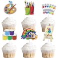Art Paint Dessert Cupcake Topper 18pcs Palette Painting Graffiti Boy