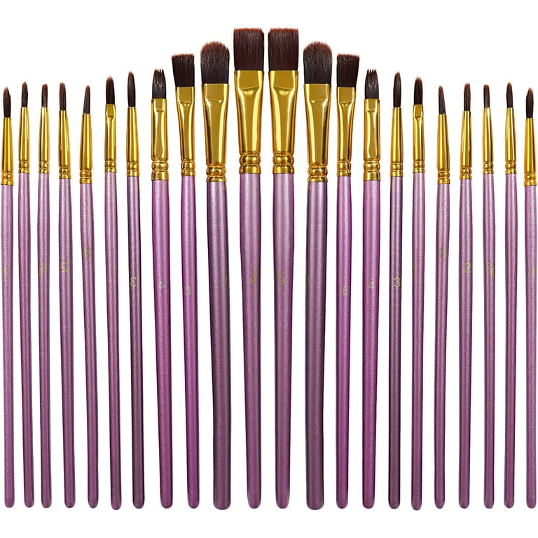 Acrylic Paint Brush Set, 2 Packs/20 pcs Watercolor Brushes