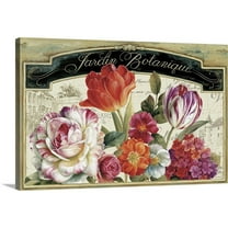 Great Big Canvas "Garden View I"  by Lisa Audit Silver Hot Pink Traditional  Wrapped Canvas Print Wall Artwork