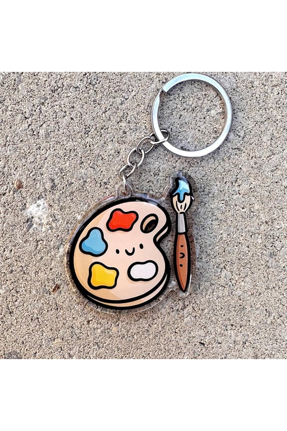 Art Palette Keychain | Cute Acrylic Keychain | kawaii keychain | Painters palette keychain | artist keychain | painter keychain | art school