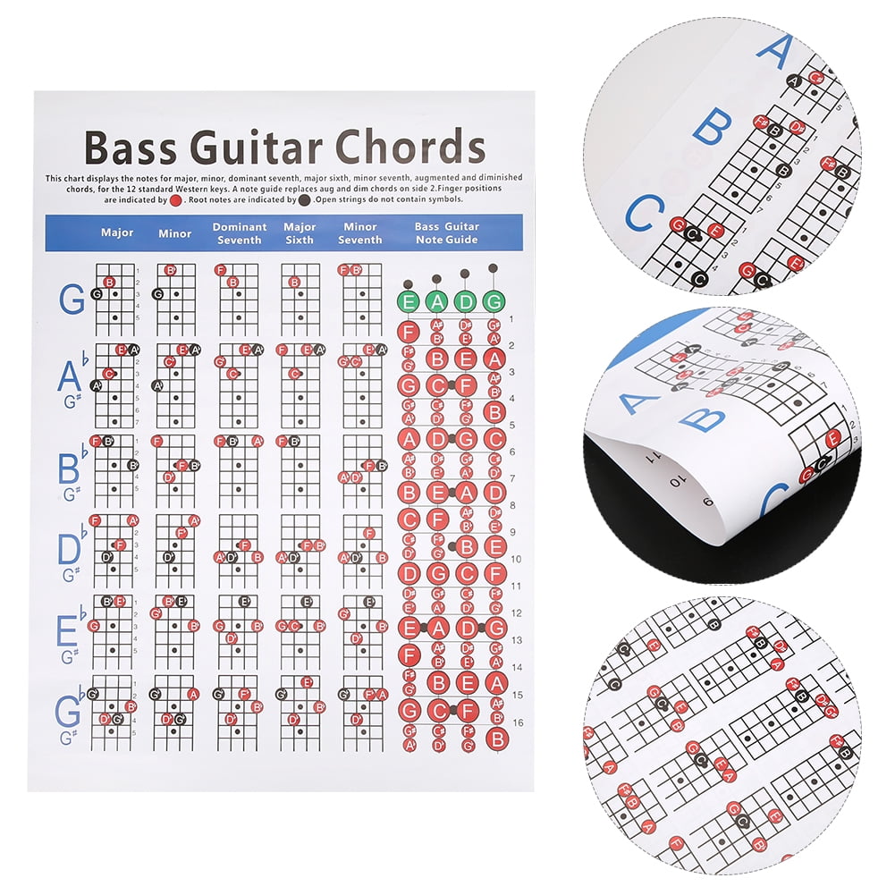 Art Paper Guitar Chords Chart, Guitar Chords Poster, 4String Guitar