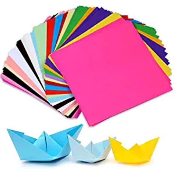 Art Paper Sheet Colored Art & Craft Paper 100 Sheets Fluorescent Color Both Sides Color for Origami Scrapbooking Hobby Crafts Project Work Diwali Decoration Sheets Square Shape