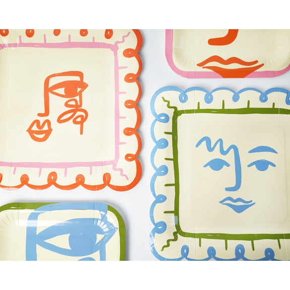 Art Party Dinner Plates (9 Inch, 12 Count) | Modern Art Birthday Party Supplies | Kids Craft Party Paper Plates