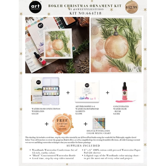 Art Philosophy Bokeh Christmas Ornament Kit UPC 655350664718