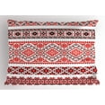 thumbnail image 1 of Art Pillow Sham Traditional Ukrainian Borders Frames Ornaments Old Fashioned Cultural Motifs, Decorative Standard Queen Size Printed Pillowcase, 30 X 20 Inches, Vermilion Black White, by Ambesonne, 1 of 2