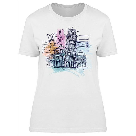 Art Pisa Tower T-Shirt Women -Image by Shutterstock, Female Large