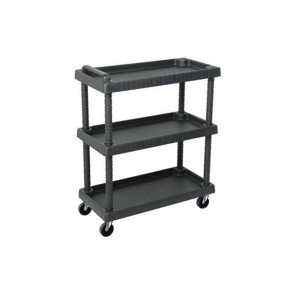 Art Plast D + 75373 Multimedia Trolley Black Multimedia Cart/Stand - Multimedia Carts & Stands (920mm 750mm 375mm Plastic, Black, 755mm)