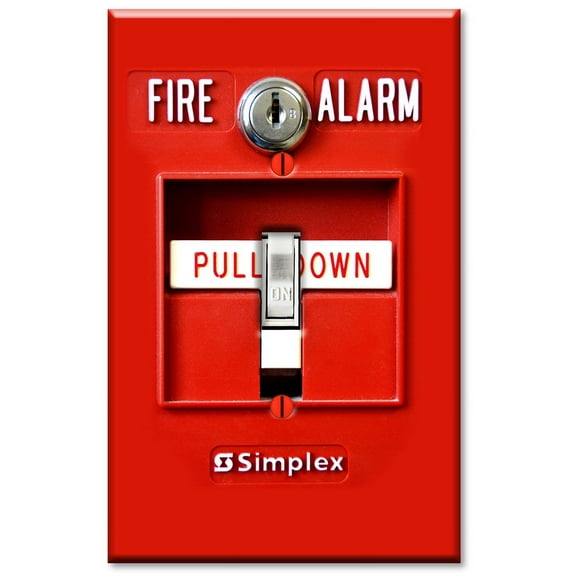 Art Plates 1-Gang Toggle OVERSIZED Switch Plate / OVER SIZE Wall Plate - Fire Alarm Pull print