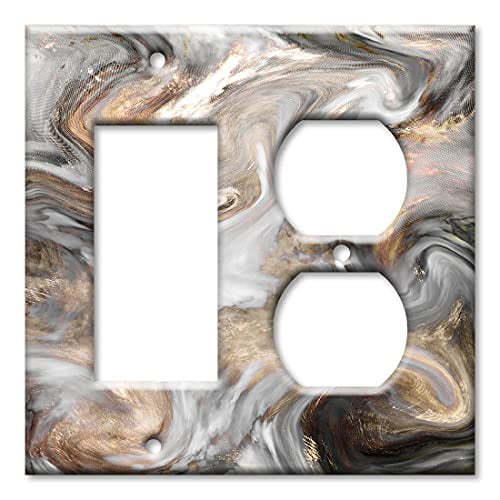 Art Plates - 2-Gang Combination Switch Plate - Decora - Outlet - Grey ...