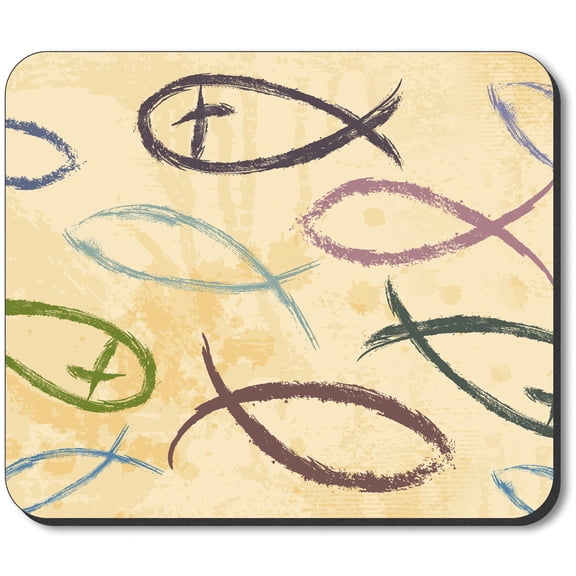 Art Plates Mouse Pad - Fish Symbols