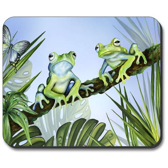 Art Plates Mouse Pad - Green Frogs Frog