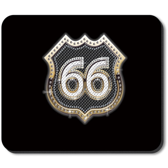 Art Plates Mouse Pad - Route 66 Bling (gold)