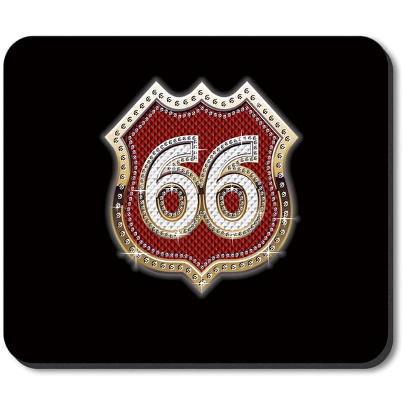 Art Plates Mouse Pad - Route 66 Bling (red)