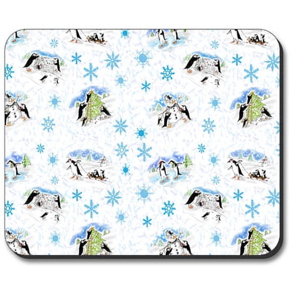 Art Plates Mouse Pad - Snow Penguins