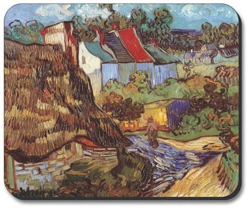 Art Plates Seaside Town Mouse Pad - 9.25x7.75 Inch Non-Slip Rubber Base