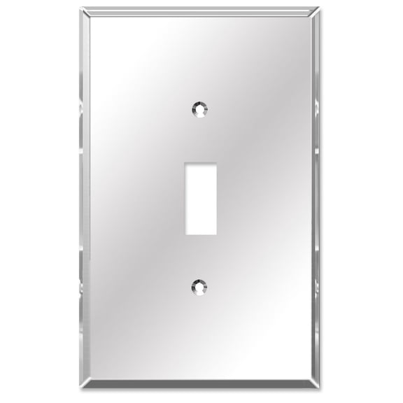 Art Plates - OVERSIZED Mirror Switch Plate - 1 Gang Toggle Oversize Acrylic Mirrored Light Switch Plate Cover - 5.25" x 3.40" - One Gang Jumbo Reflective Wall Plate