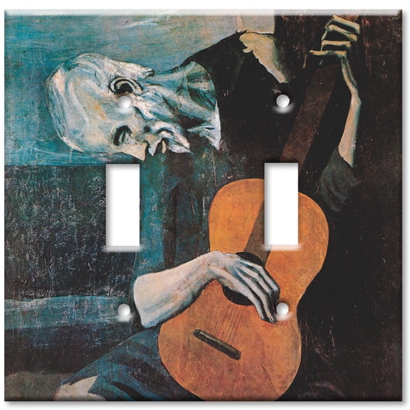 Art Plates brand - Double Gang Toggle Wall Plate - Picasso: The Old Guitarist