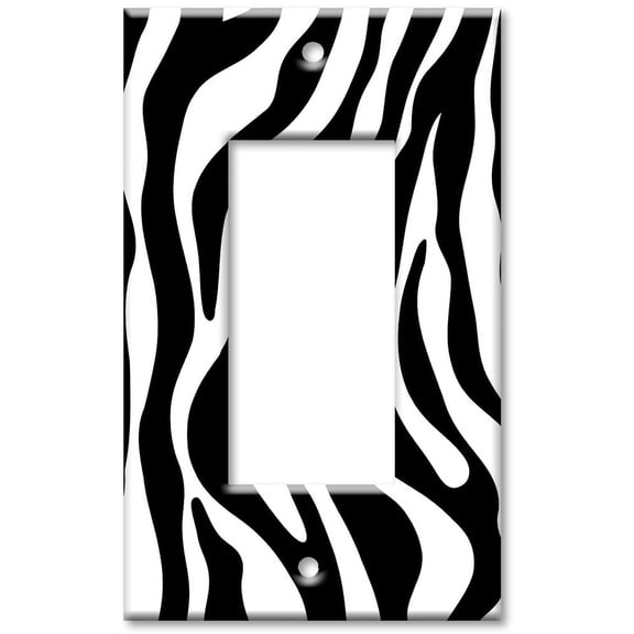 Art Plates brand - Single Gang Rocker Wall Plate - Zebra Print