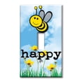 thumbnail image 1 of Art Plates brand - Single Gang Toggle Wall Plate - Bee Happy, 1 of 2