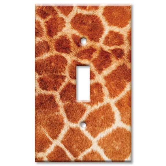 Art Plates brand - Single Gang Toggle Wall Plate - Faux Giraffe Fur