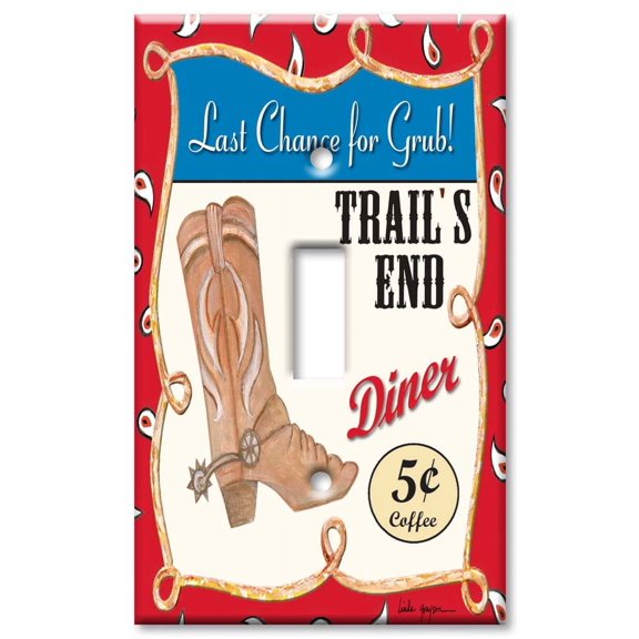 Art Plates brand - Single Gang Toggle Wall Plate - Trails End