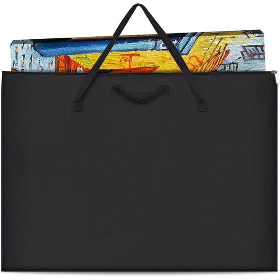 Art Portfolio Bag, Light Weight Art Canvas Portfolio Case with Nylon Strap, Carrying Storage Case for Artwork, Poster, Sketching, and Drawing (Compatible 18 * 24 Inch-Black)