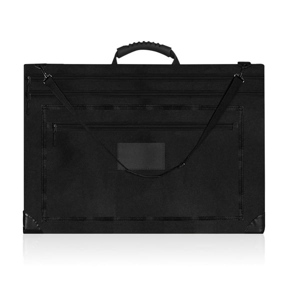Art Portfolio Bag Light Weight Waterproof Art Portfolio with Shoulder & Handle Carry for Artwork Poster Sketch Drawing Photography 27.5" x 21.2" Black