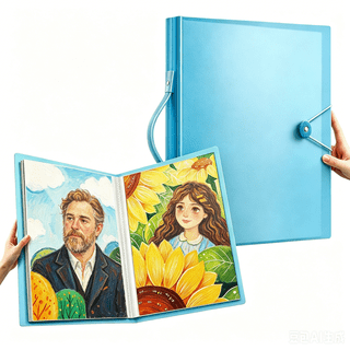 Art Portfolio Binder 11.9"x16.8" 40 Pockets 80 Sheets Presentation Book with Clear View Pages & Mounting Paper for Artists (Blue)