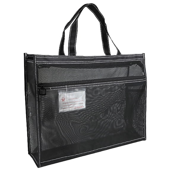 Art Portfolio Case,Portfolio Folder For Artwork,Nylon Portable Art Portfolio Bag With Handle and Zipper,Large Capacity Mesh Bags For Poster,Scrapbook,Keepsake & Painting(17.1x13.1x4.4")(Black)