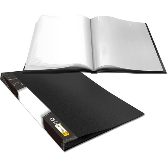 Art Portfolio Folder, 40 Clear Pockets Paper Protectors Display 80 Pages Clear Presentation Book for Artworks, Letters, Report Sheets, Documents (Can Accommodate 11 x17)