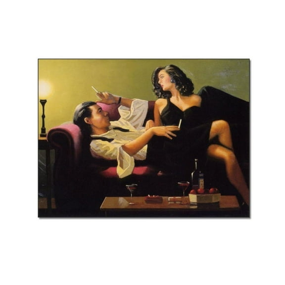 Art Poster After Midnight - Jack Vettriano Vintage Painting Canvas Wall Decor Canvas Painting Wall Art Poster for Bedroom Living Room Decor