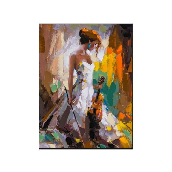 Art Poster Anatoly Metlan - Flamenco Dancer Vintage Oil Canvas Canvas Wall Decor Canvas Painting Wall Art Poster for Bedroom Living Room Decor