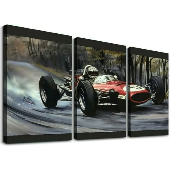 Art Poster Author Tatjana Cechun Title GRAHAM HILL'S RACING Canvas Print Poster Canvas Painting Wall Art Poster for Bedroom Living Room Decor