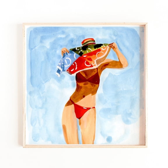 Art Poster Beach Girl - Summer Style Wall Decor Home Decor Wall Art, Unframed Poster Size 8x12 F03.1.21l332