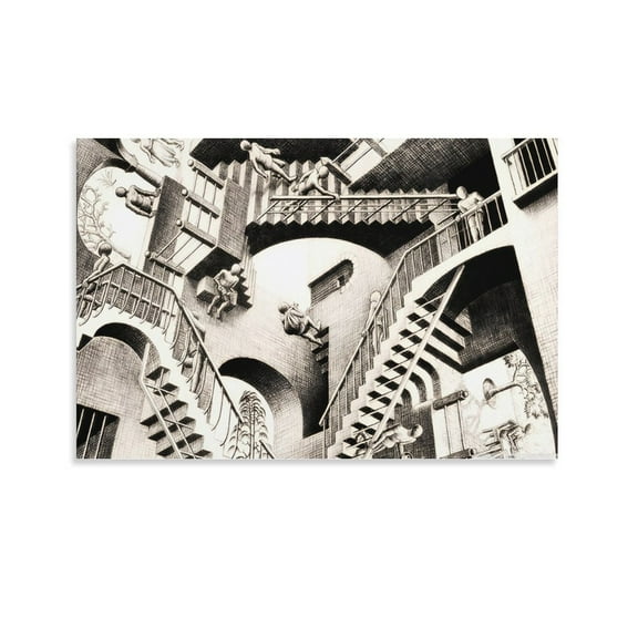 Art Poster MC Escher,Relativity Lattice Aesthetic Room Poster(7) Wall Art Poster Gifts Bedroom Prints Home Decor Hanging Picture Canvas Painting Posters 16x24inch(40x60cm)