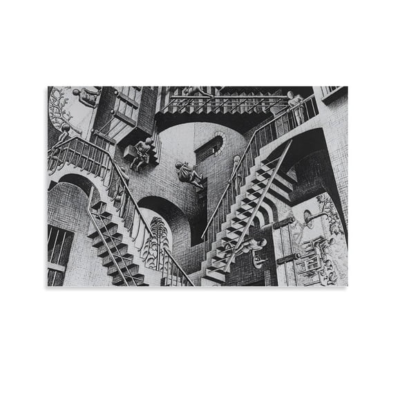 Art Poster MC Escher,Relativity Lattice Aesthetic Room Poster(8) Posters Art Print Wall Photo Paint Poster Hanging Picture Family Bedroom Decor Gift 24x36inch(60x90cm)