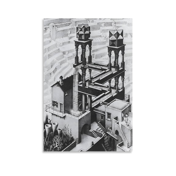 Art Poster MC Escher,Relativity Lattice Aesthetic Room Poster(9) Canvas Poster Wall Art Picture Prints Hanging Photo Gift Decor Home Posters Artworks 12x18inch(30x45cm)