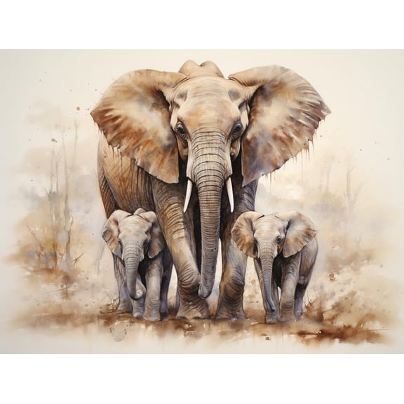 Art Pre Printed Cross Stitch Kits For Adults Beginners,Family Of Elephants 11Ct Stamped Embroidery Kit Wall Art Home Decor Embroidery Crafts For Adults Beginners Gift