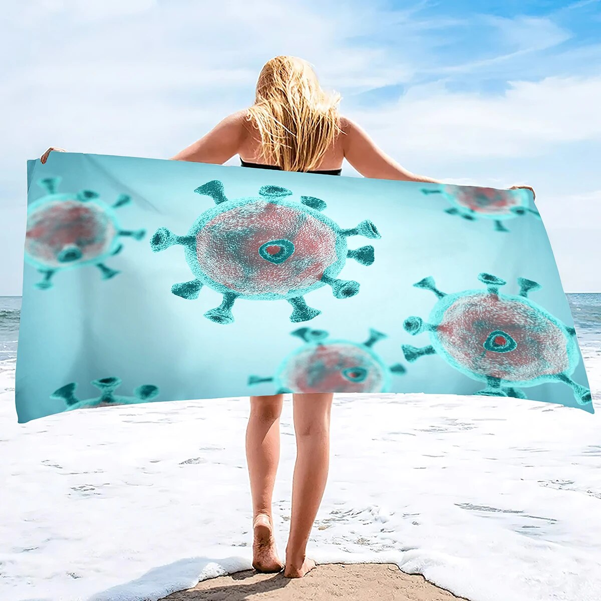 Art Print Adults Oversized Sand Free Beach Towel Summer Quick Dry Beach Towel Mens Microfiber