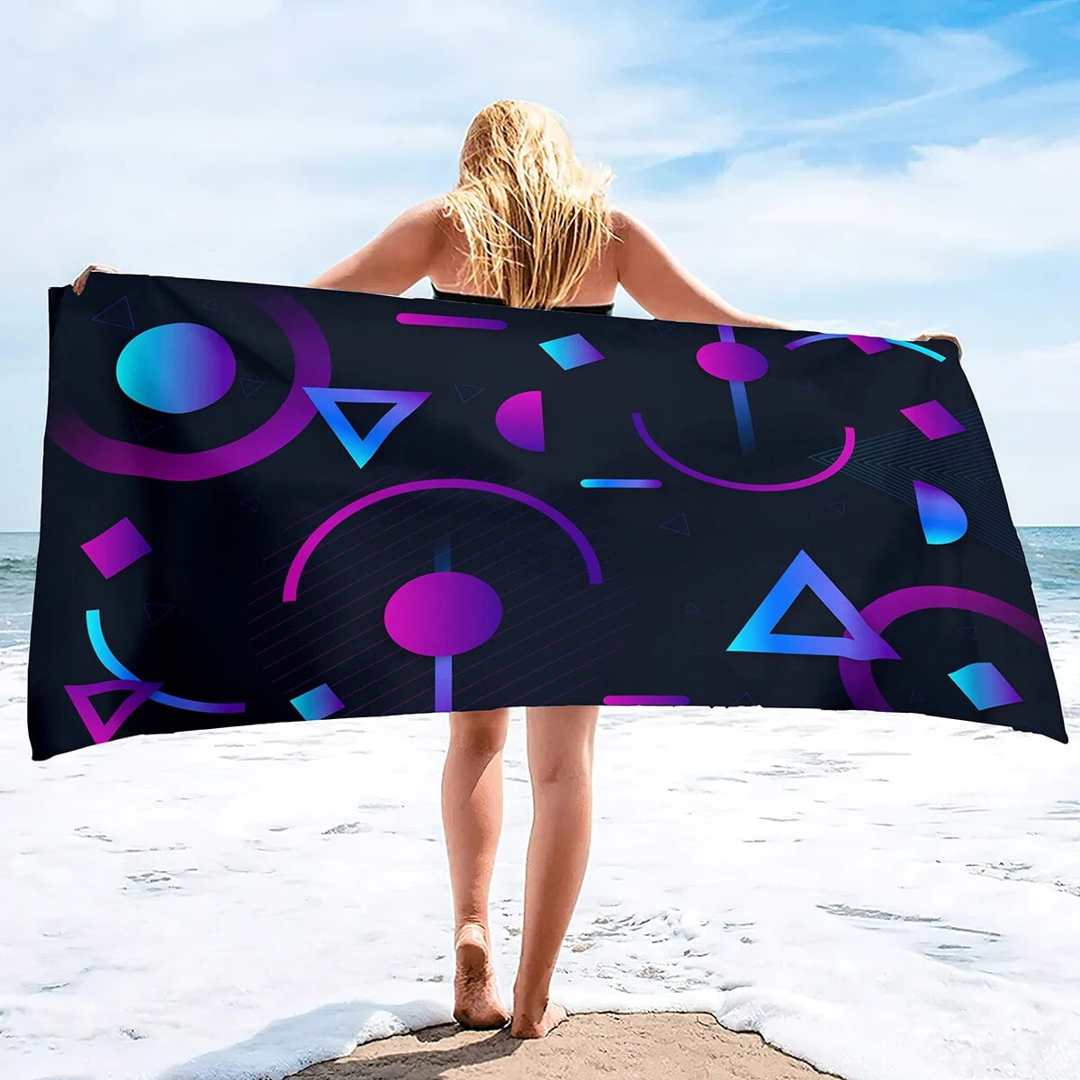 Art Print Adults Oversized Sand Free Beach Towel Summer Quick Dry Mens ...
