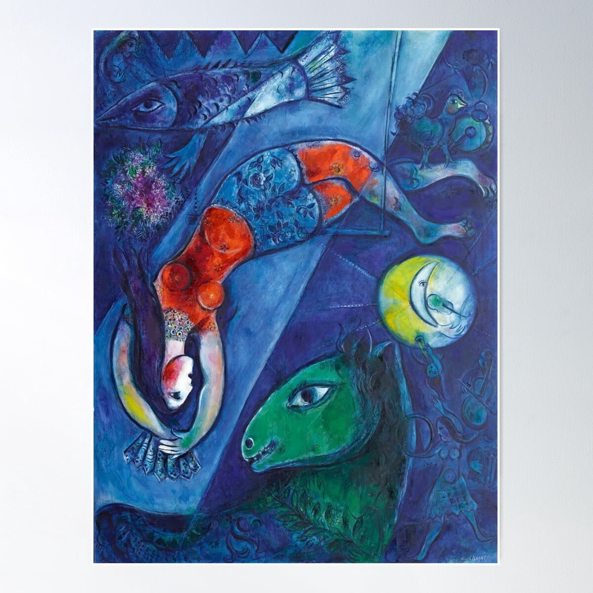 SURI Marc Chagall Gold Blue - Producto Decorativo O Artístico Inspirado En La Obra Del Pintor