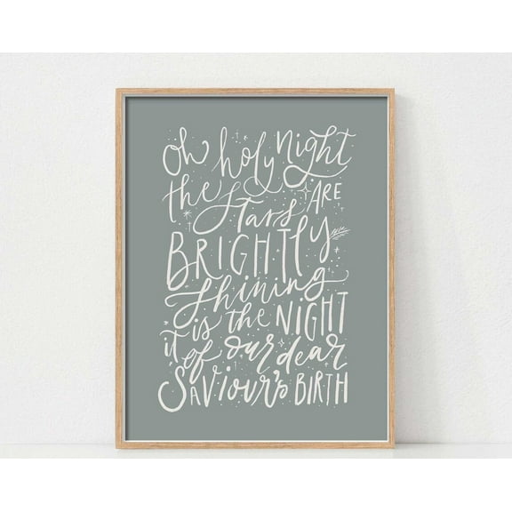Art Print, Oh Holy Night Print, Winter Wall Art, Decorations Wall Art, Modern Wall Decor, 24x36 UNFRAMED