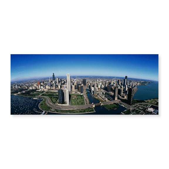 Art Print (Unframed), Aerial view of Chicago IL by Panoramic Images, 12-1/2" x 20"