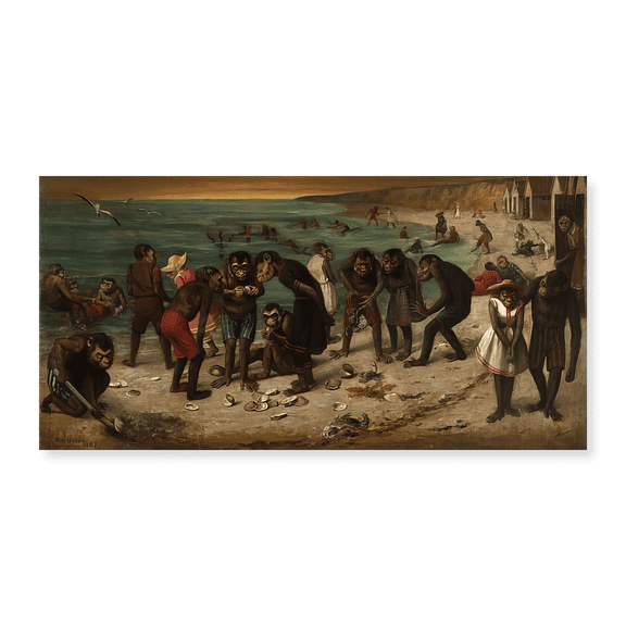 Art Print (Unframed), Anthropomorphized Monkeys on the Beach by William Holbrook Beard, 10" x 16"