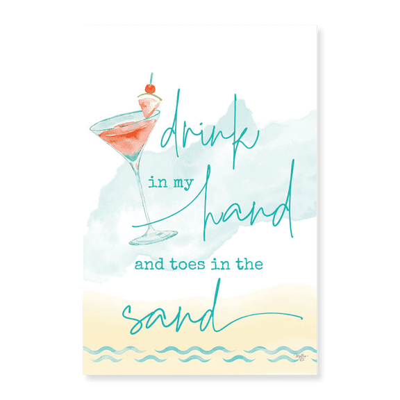 Art Print (Unframed), Beach Drink and Sand by Mollie B., 16" x 20"